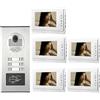 YFDGD 7 Pollici 2/3/4/5/6 Appartamento/famiglia Videocitofono Citofono RFID 1000TVL Telecamera Campanello For Visione Notturna Acqua Protezione Contro Tutte Intemperie(E KIT)