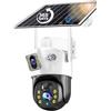 GMUME Telecamera di sicurezza esterna, Telecamera Sim 4G Solare 8MP 4K Videocamera esterna a bassa potenza Visione notturna Audio bidirezionale PIR CCTV IP Camara con pannello solare Telecamera di sicurezza