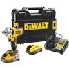 DEWALT Chiave Impacto sin escobillas XR 18V 1/2 Par Medio 812Nm con anillo de retención con 2 baterías POWERSTACK Li-Ion 5Ah y maletín TSTAK per artigiani e fai da te, per lavori precisi e rapidi