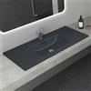 Mai & Mai Lavabo da Incasso 100x48x12cm, Lavabo Sottopiano Lavandino Bagno Colossum02-1000 da Minerale Fuso, Antracite Opaco