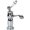 Eachbid Rubinetto Bagno Miscelatore Monocomando Lavabo in Ottone e Ceramica per Lavabo Bagno Vintage (Argento)