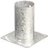 Unifix Staffa ancoraggio a bicchiere per pali tondi con diametro 10cm.Portapalo con base 15x15cm, con 4 fori da avvitare.Boccola portapalo in acciaio da Ø100 x H.150mm