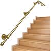 Generic Kit per ringhiera per scale dorate per casa, corridoio, mansarda di sicurezza, 60 cm, 6 m, staffa di supporto per ringhiera per scale esterne