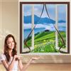 LZJD Zanzariera Magnetica Finestra 120 x 80 cm Chiusura Automatica Zanzariere Magnetiche Finestre Con Nastro Autoadesivo Mantenere La Circolazione Dell'Aria Fresca, Marrone