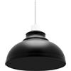 LEDSone Paralume curvy in argento spazzolato moderno industriale facile da montare Paralume leggero in metallo con base riduttrice gratuita E27 / B22 (Nero)