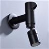 BiaoTeng Rubinetto da Esterno a Muro solo Acqua Fredda 2 Funzioni Girevole a 360° Ottone Rubinetto da Esterno a Muro per Giardino Nero