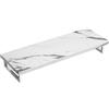 doporro Mensola Sospesa per Lavabo da Appoggio 50x140 cm in Legno Effetto Marmo Bianco, Consolle da Parete per Bagno con Staffe, Mobile da Bagno Design Industriale Platte05