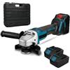 Mediawave Store - Smerigliatrice Angolare Cordless Elettrica Potente con Doppia Batteria 48V e Disco in Metallo da 5 Pollici (125mm) - Ideale per Taglio e Lucidatura