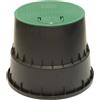 Rain Pozzetto Circolare Con Coperchio Costruito Con Materiale Plastico Resistente Agli Urti, Colore Nero E Coperchio Verde. Studiato Per Uso Residenziale, Adatto Per Alloggio Elettrovalvole, Idranti E Valvole Di Scarico.