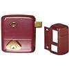 CISA 150211451, Serratura da Applicare a Cilindro per Portoncino, Entrata 60 mm, Rosso Amaranto, Mano Destra