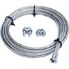 bricoleva.it Kit per Porte Basculanti in Acciaio Zincato, Alta Qualità e Resistenza, Fune in Acciaio lunghezza 2,5m Ø4mm + Morsetti per Porte Basculanti di Garage, Box e Officine (Gancio A T)