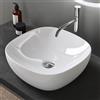 doporro Lavabo da Appoggio 40,5x40,5x14cm, Lavandino Bagno in Ceramica Nano Rivestimenti Brüssel104, Bianco