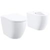 Parama Sanitari filomuro comfort in ceramica bianco lucido vaso rimless h44,5 cm con copriwc soft-close e bidet Mod. Europa