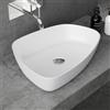 doporro Lavabo da Appoggio Bianco Opaco 51x38x12cm Lavandino Bagno Slim Design Moderno Lavello da Minerale Fuso Colossum806