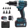 TDSYOCG Rivettatrice a batteria professionale 26V 5200mAh, pistola per rivetti senza spazzole per dadi M3/M4/M5/M6/M8/M10/M12 e inserti filettati, kit completo con batteria e custodia (5200mAh, 1 Batteria)