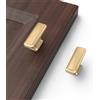 FURNIWARE Confezione da 10 pomelli in bronzo champagne a gradini, resistenti, in oro spazzolato, per armadietti da cucina per bagno, credenze, cassetti, pomelli per comò