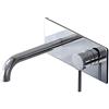 doporro Rubinetto Cascata Parete,Miscelatore da Bagno Lavabo Muro in Ottone Cromato WA112, Argento
