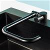 ZPSPZ Rubinetto Cucina Abbattibile Sottofinestra Girevole Acqua Fredda e Calda Impugnatura Singola Foro Singolo Miscelatore Cucina Abbattibile Acciaio Inossidabile-Nero
