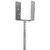 Parotec Supporto per Colonne Tipo U per Lavori di Carpenteria 100 x 60 x 125 x 5 mm, Supporto per Pilastri da Cementare U-Forma, Resistente, Zincato, Ancoraggio per Cemento