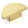 KOPPALIVE Confezione da 2 manopole per armadietti in ottone massiccio, a semicerchio dorato, maniglie per cassetti martellati per cassetti, mobili moderni per cucina, lunghezza 3-5/20 cm