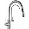 Rea - Rubinetto Cucina Eco Fresh Brush Nickel Miscelatore Lavello Cucina In Ottone Calda E Fredda Regolabile Monocomando (Acciaio Spazzolato) 18x29,5x37,5cm