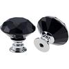 Dreneco Pomelli per Cassetti, Pomelli di Cristallo Nero Manopole a Forma Diamanti con Viti, Pomelli per Mobili, Maniglie per Mobili, 30mm 6 Pezzi