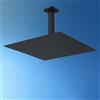 JOHO Soffione doccia a pioggia in acciaio inox 304, 12 Pollici/30 cm Docce Fisse con braccio doccia a pioggia per attacco a soffitto 15 cm, Nero (30 x 30 cm/15 cm)
