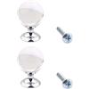 PIYYQNY Maniglie Per Cassetti 2 Pezzi Pomello In Minerale Naturale Da 20mm Piccolo Pomello In Cristallo Per Mobiletto Per Toeletta Piccola Maniglia Rotonda Per Scatola Regalo(Colore Trasparente)