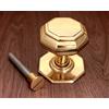 SPIRA BRASS Grande pomello per porta in ottone massiccio ottagonale con finitura in ottone lucido
