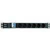 Techly Professional 023233 Multipresa 6 Posti da Rack 19 con Magnetotermico Spina Schuko Angolata 1.5U Nero/Argento