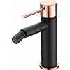 MICE COLLECTION MIICE BDYS045-2NOR - Rubinetto monocomando per WC - Rubinetto Igiene Intimo - Nero Opaco e Oro Rosa