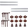 EVOTRADE Kit Ferramenta JUNIOR-4 per Armadi Scorrevoli con 2 Ante con Peso Max. 50 Kg - Kit con 4 Binari Bianchi da 2 Metri, Carrelli, Ruote e Accessori per Montaggio Facile