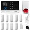 HUXGO® HXA003 Sistema di allarme casa senza fili con radio Sirena esterna WiFi + GSM | Impianto allarme casa kit con 1x sensori di allarme per finestre/portes, 9x rilevatori di movimento