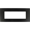 puntoluceled Placca in tecnopolimero effetto Metallo Satinato compatibile con BTicino Axolute Dynamic - 3/4/6 moduli - cornice copri interruttori da incasso - per cassette 503/504/506/507 (Nero 6 moduli)