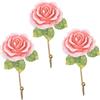 Homoyoyo 3Pezzi Ganci da Forma Rosa Ganci Decorativi per Appendiabiti per Cappotti Borse e Ombrelli Design Elegante e Decorazione Interni