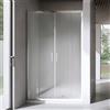 Yellowshop - Porta Doccia Scorrevole Extra 130 cm 2 Ante + 2 Fisse in Vetro Temperato Opaco 6 mm - Altezza 195 cm - Profili in Alluminio Effetto Acciaio