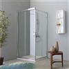 Kiamami Valentina | Box Doccia Angolare 80x100 Cm Due Ante Scorrevoli Salvaspazio Cristallo Trasparente 6 mm Profili Flat Cromati Reversibile Rettangolare Fly