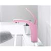 JCAKES Rubinetti for lavabo Rubinetto for cascata color rosa amore Rubinetto for bagno Miscelatore for lavabo caldo e freddo Rubinetto for lavabo in ottone Gru for lavaggio (Color : Short)