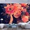 JIAOQSS Carta da parati 3D fotografica artistica murale Hd - Moda XXL Design Carta vintage moderna Bagno Cucina Sala Pranzo Gabinetto Per Casa Degli Ospiti Portici Fiori viso donna