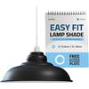 LEDSone Vintage Industrial Pendant Light Easy Fit with Metal Lampshade with Reduction Plate (E27) for Bedroom Living Room (Nero interno bianco)