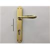 effedielle MANIGLIA PER PORTA SIDNEY 1126 P IN MARITECH ORO LUCIDO, FORO CILINDRO YALE, CON PLACCA INTERASSE MM.85 COMPLETA PER UNA PORTA DENTRO+FUORI, CON MOLLA DI RITORNO VITI DI FISSAGGIO COMPRESE