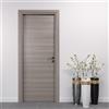 Porte Italiane, Porta Interna a Battente in Laminato High Density, Telaio in Legno e Coprifili Waterproof, con Serratura e Maniglia Hoppe Silver, 80x210 cm con Apertura DX, Colore Olmo Grigio