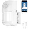 SENCKIT Tuya Smart Motion Sensor,WiFi Wireless Security Alarm,with Free Notification APP Control Home Security PIR Motion Detector, Compatible with Alexa, Google Home, Siri