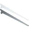 PRIOstahl® Set di 10 supporti per mensola, per barre a parete, 1 fila/2 file, supporti in metallo bianco/argento
