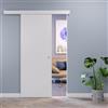 Porte Italiane, Porta Scorrevole Esterno Muro con Mantovana, Senso di Apertura Reversibile, Pronta all'Installazione, 80x220 cm, Bianco