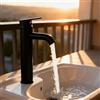 UISEBRT Rubinetto da bagno alto, in acciaio inox, nero, rubinetto da bagno con altezza di 200 mm, per lavabo, bagno, WC per ospiti, tipo C