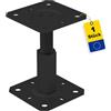 GRUNDLINE Supporto per palo di ancoraggio, altezza regolabile, 100-150 mm - Supporto per palo da avvitare - Piedi di sostegno - Ancoraggio per palo - Boccola di montaggio - Ancora - Barra filettata