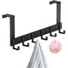 Generico Appendiabiti sopra la porta, gancio appendiabiti dietro la porta | Appendiabiti con gancio in metallo senza punzonatura - di design con ganci multipli per d'ingresso, bagno, camera