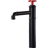 QUINTO Rubinetto Bagno Elegante Rubinetto Industriale Fengshui Interamente In Rame Nero Lavabo Retrò Rosso Caldo E Freddo Sopra Il Rubinetto Del Lavabo Da Appoggio Stile Alto Nero E Rosso