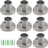 Zerniple Staffa per tubo da 22 mm, in acciaio inox 304, per montaggio a parete, staffa terminale per asta, per armadio, guardaroba, tenda da doccia, 8 pezzi